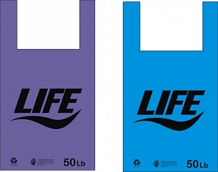 Пакет "майка" ПНД 30*54 "LIFE" фиолетовый