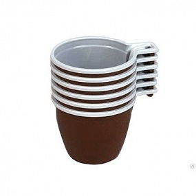 Чашка кофейная коричнево-белая 200 мл